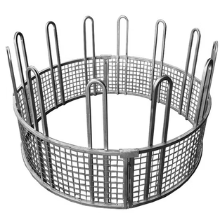Heavy-Duty Galvanized Round Pipe Cattle Bale Livestock Feeder