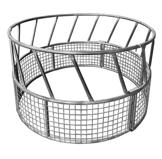 Heavy-Duty Galvanized Round Pipe Cattle Bale Livestock Feeder